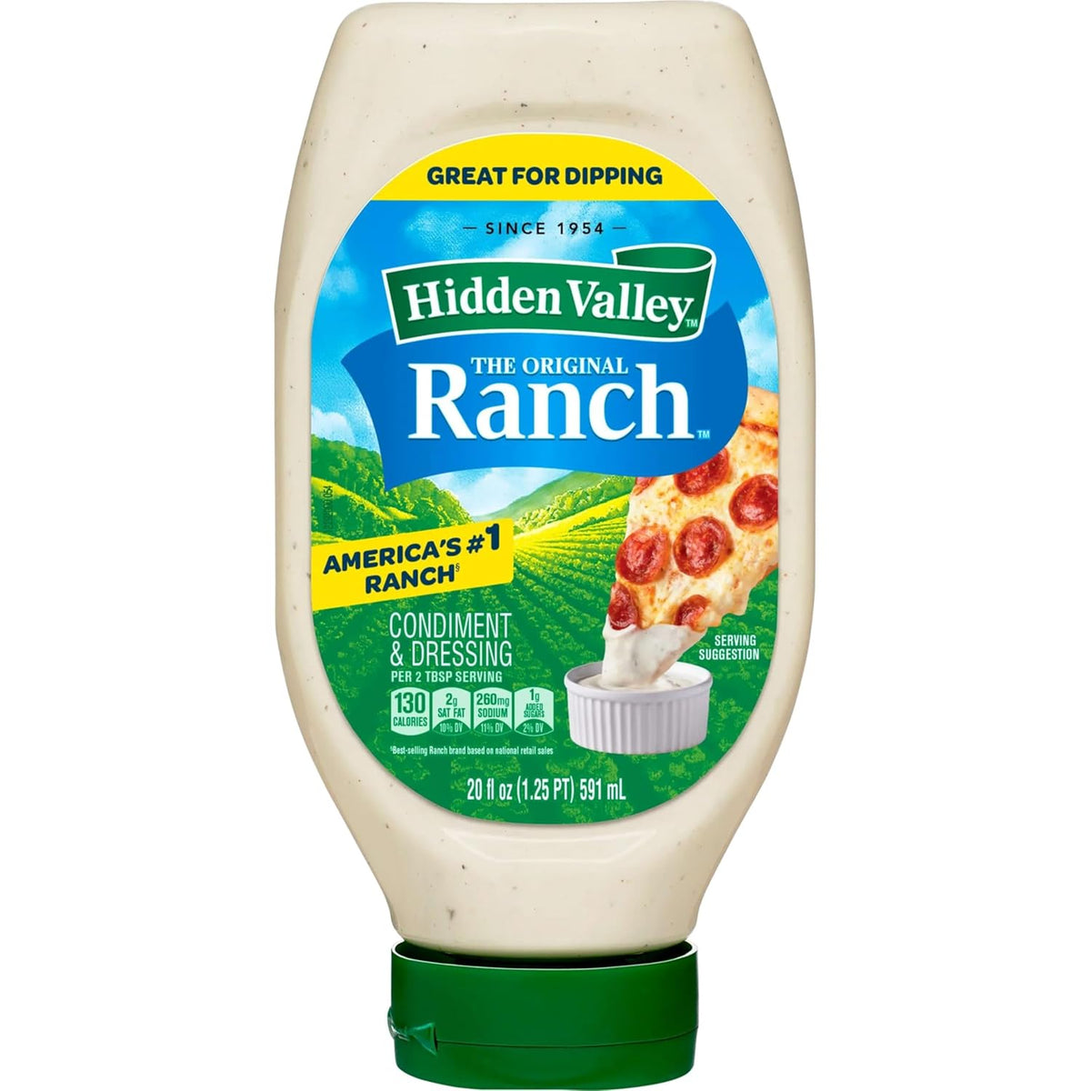 Hidden Valley Easy Squeeze Ranch – Gluten Free Keto Friendly Dressing for Clean Eating Plans, 20 Ounce