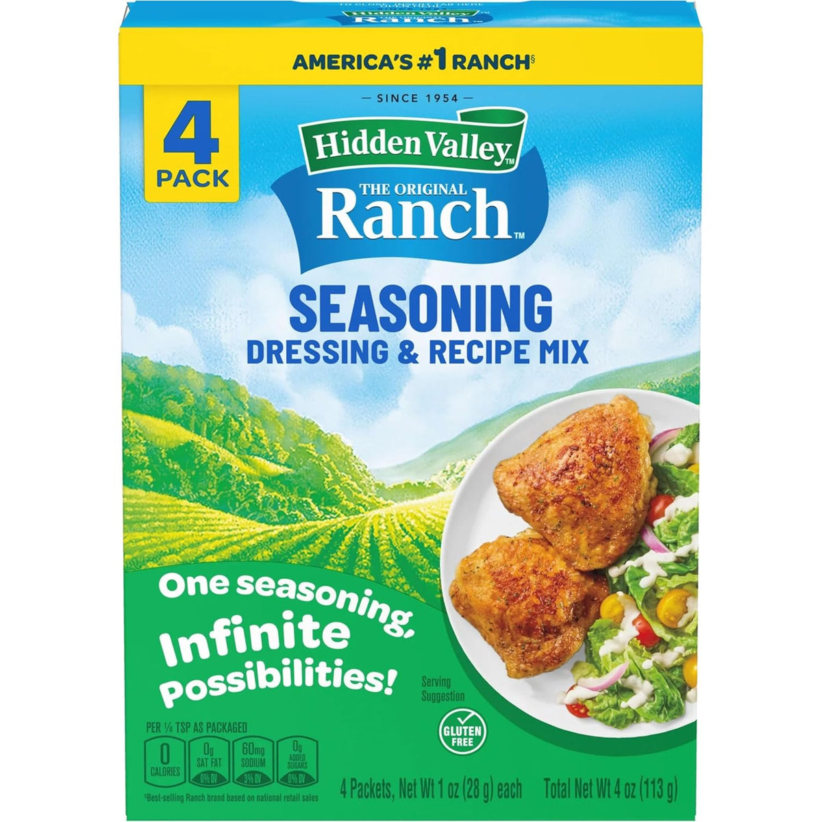 Hidden Valley Original Ranch Seasoning Mix – Single Pantry Staple Replaces Dressing, Dip, Rub, and Sprinkle Bottles