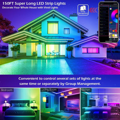 HiLighting 300FT RGB LED Strip Lights – Cuttable Color Changing Mood Lighting for Bedroom, Living Room and Studio Apartment Aesthetic