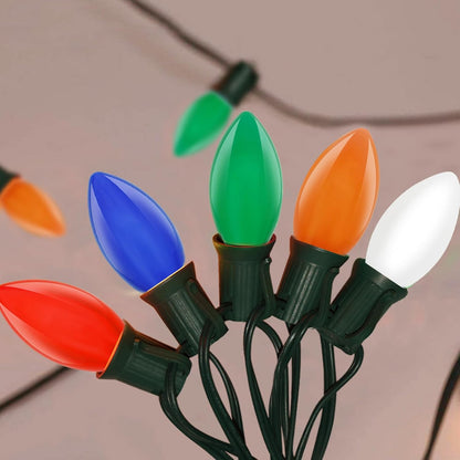 Holiday Brilliance C9 LED String Lights – 25ft Outdoor Patio Lights for Camping, Backyard and Garden Pathway