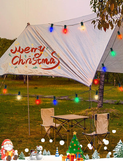 Holiday Brilliance C9 LED String Lights – 25ft Outdoor Patio Lights for Camping, Backyard and Garden Pathway
