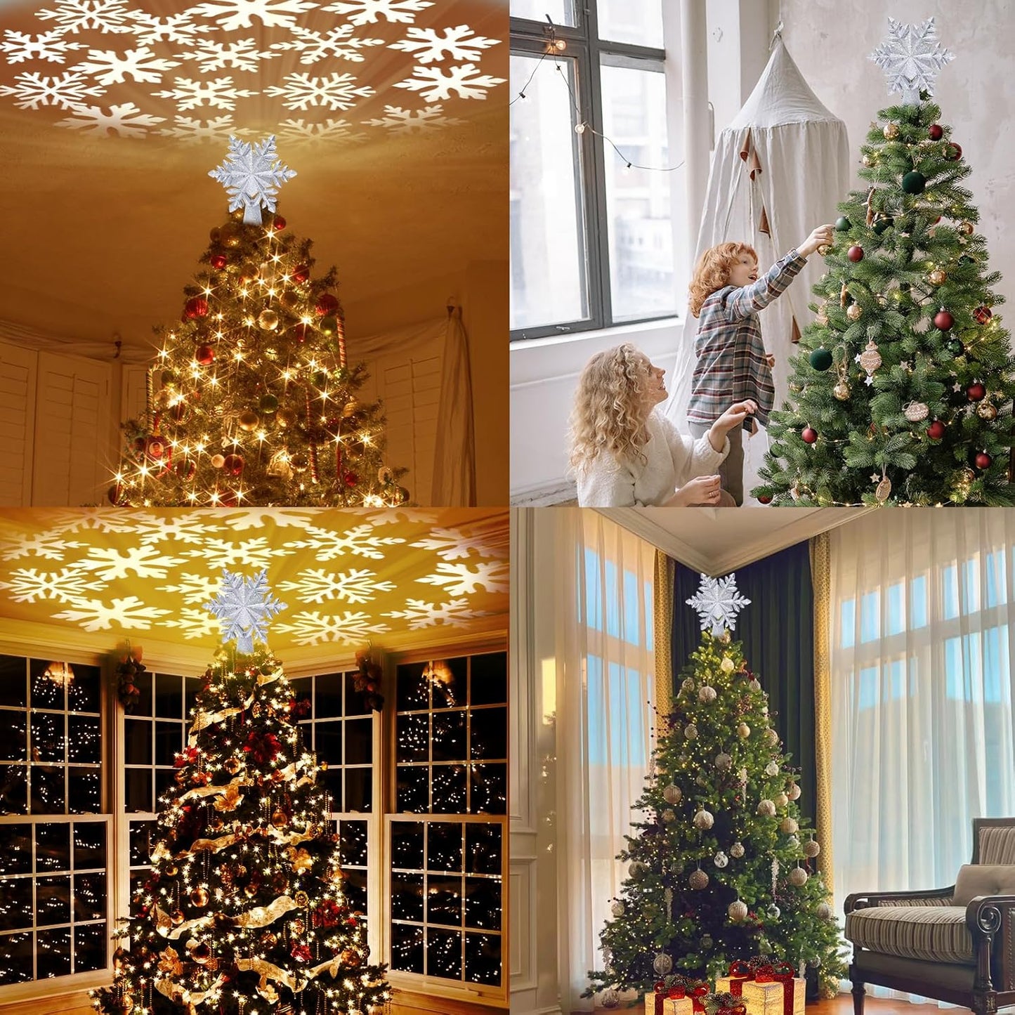 HOLIDAY MAGIC Christmas Tree Topper Light – Ready-to-Give Hostess Gift in Gift Box, 6 LED Projection Slides