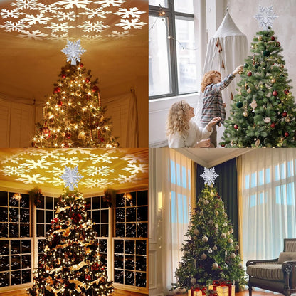 HOLIDAY MAGIC Christmas Tree Topper Light – Ready-to-Give Hostess Gift in Gift Box, 6 LED Projection Slides