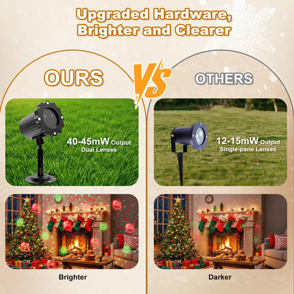 Holiday Projection Lights – Weatherproof Outdoor Christmas Decor for Patio and Yard with Remote and Timer