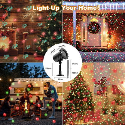 Holiday Projection Lights – Weatherproof Outdoor Christmas Decor for Patio and Yard with Remote and Timer