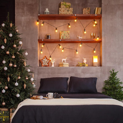 HOLIDAYOWL Christmas Light Clips for Living Room Decor, Clear Adhesive Hooks for Hanging String Lights and Fairy Lights Without Drilling