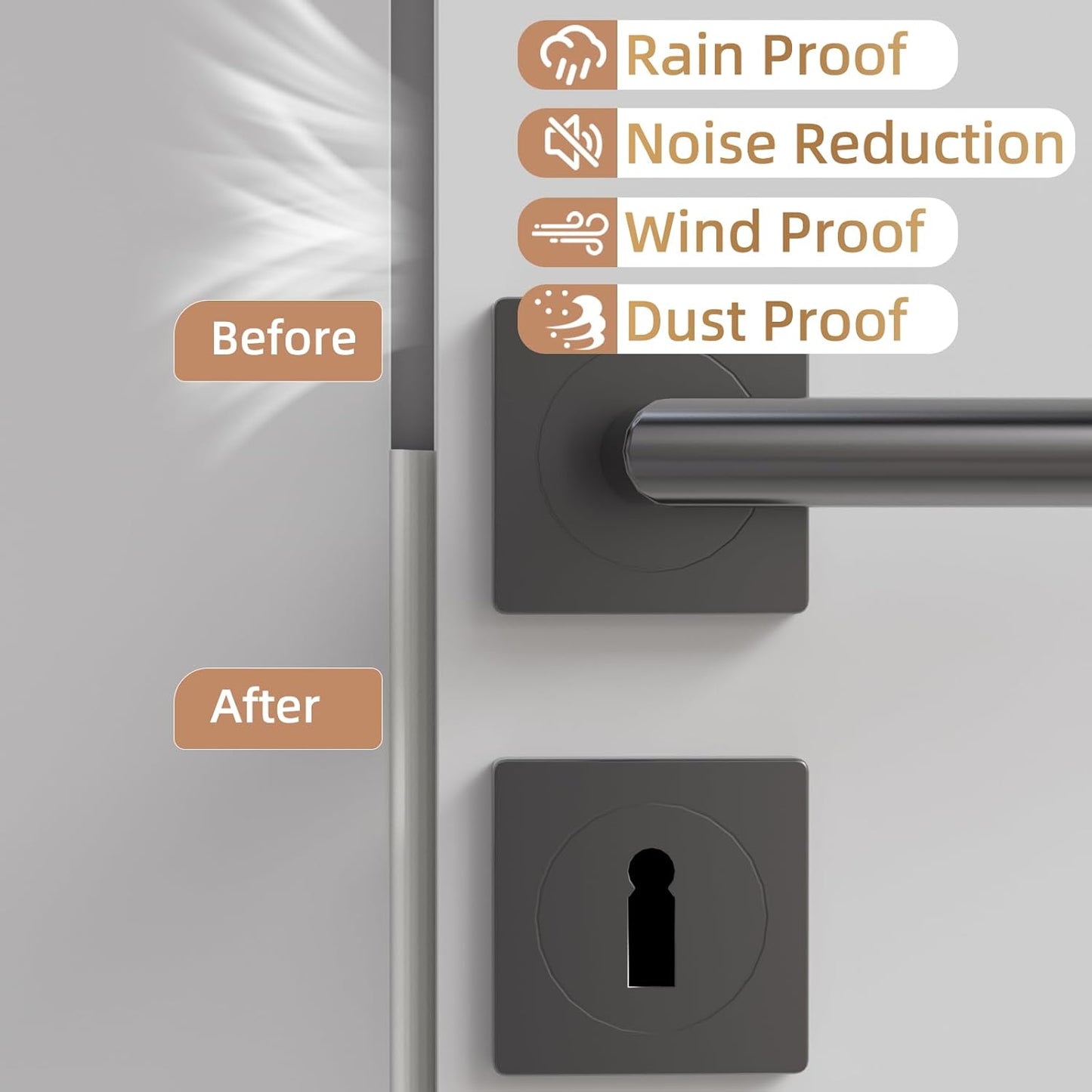 Holikin Wedge Foam Weather Stripping – Bedroom Door Seal for Deeper Nighttime Rest, Blackout Noise Cancelling Window Tape