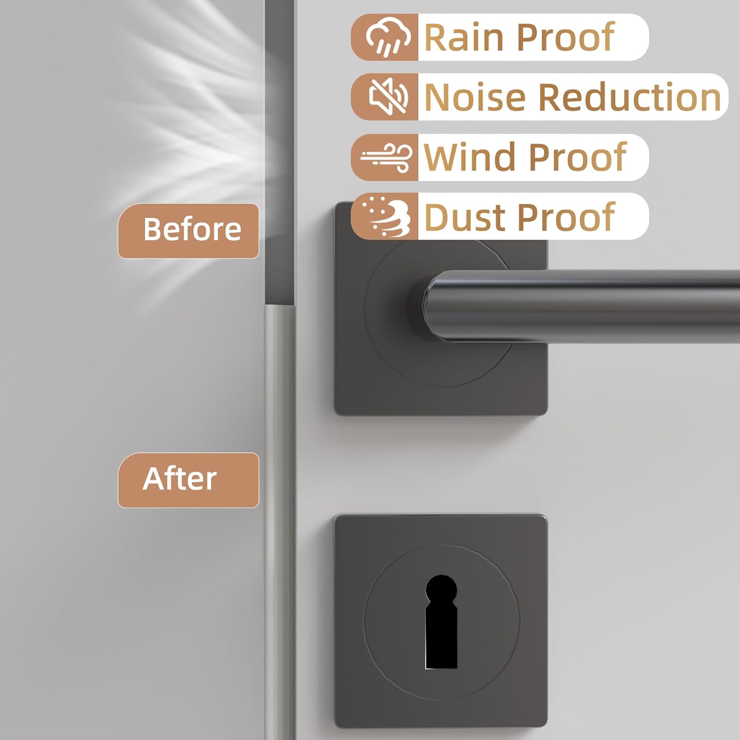 Holikin Wedge Foam Weather Stripping – Bedroom Door Seal for Deeper Nighttime Rest, Blackout Noise Cancelling Window Tape