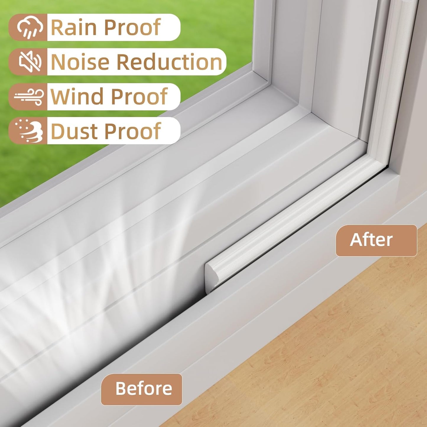 Holikin Wedge Foam Weather Stripping – Bedroom Door Seal for Deeper Nighttime Rest, Blackout Noise Cancelling Window Tape