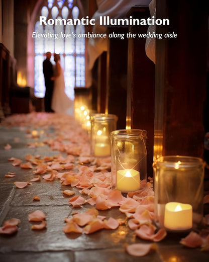 Homemory Flameless LED Tea Lights – Cozy Living Room Centerpiece Candles with Flickering Glow for Mantel and Bookshelf Styling