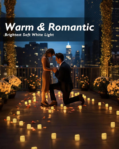 Homemory Flameless Votive Candles – Ivory LED Tealights for Cozy Living Room and Bedroom Ambiance, 24 Pack Warm White