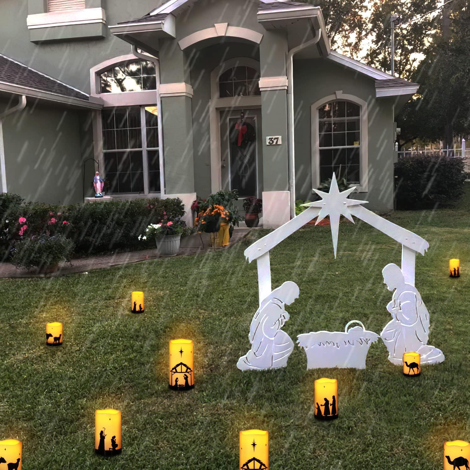 Homemory Nativity Flameless Candles - Thoughtful Christian Faith-Inspired Christmas Gift for Mom, Hostess Set of 5 with Remote