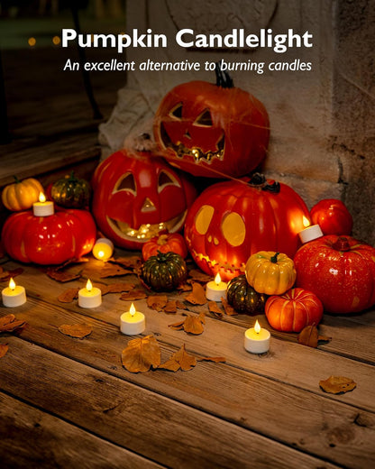 Homemory Rechargeable Tea Lights — Cozy Living Room Centerpiece Glow with Realistic 3D Flicker