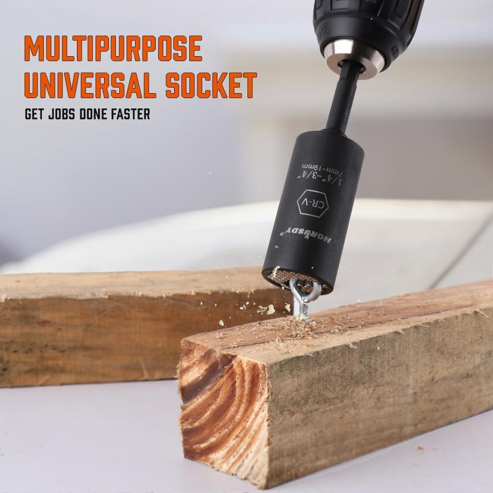 HORUSDY Magnetic Wristband & Universal Socket Combo – Practical Stocking Stuffer Gift for Dad, Grandpa, and Handyman on Christmas Morning