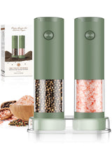 Automatic Salt and Pepper Shakers Set – Wedding Registry Must-Have Kitchen Gift for Couples, Large Capacity LED Grinder Pair