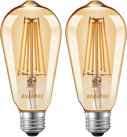 HQ-H027 Dusk to Dawn LED Filament Bulb for Patio String Lights and Camping Lanterns, Vintage ST19 Edison Style