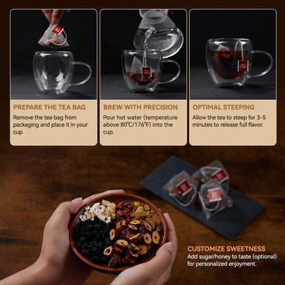 Hua Lu - Eight Treasure Kidney Herbal Tea - Evening Wind-Down Ritual for Mindful Self-Care at Home