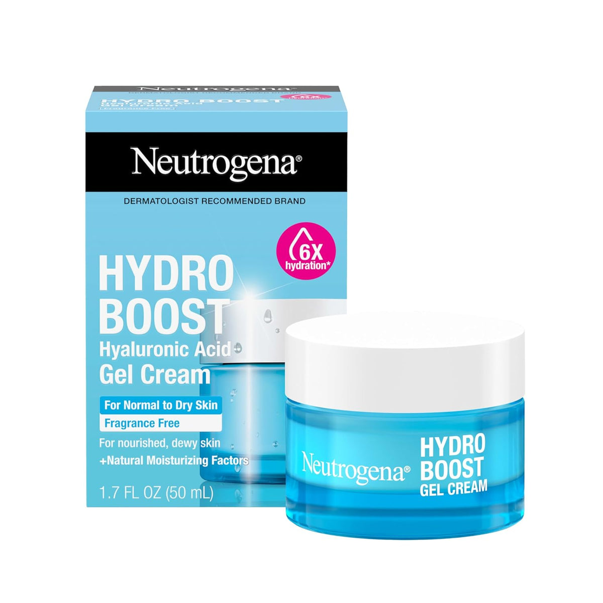 hyaluronic acid-infused gel cream clinically shown to provide 48-hour hydration and barrier support