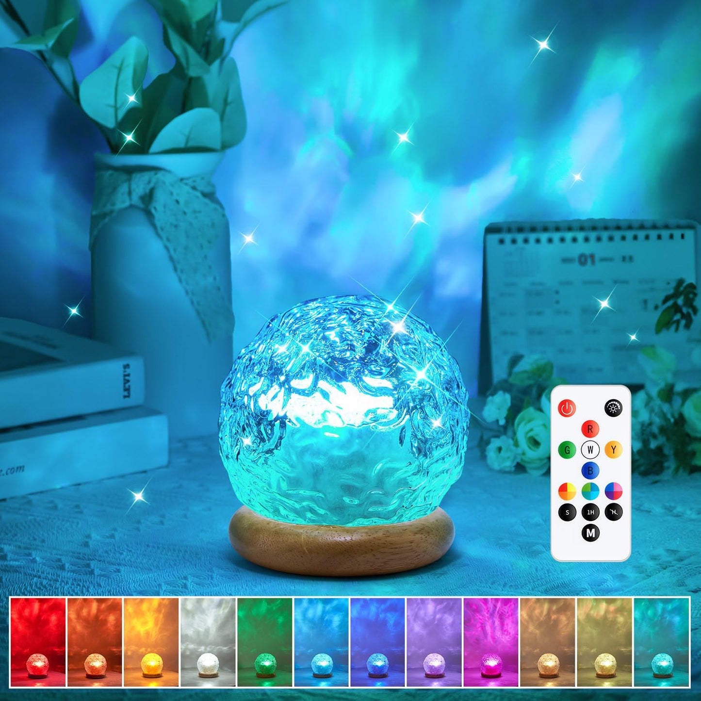 HYTIB Aurora Crystal Ball Lamp – Trendy Birthday Gift for Teen Girls, 18-Color Remote Mood Light for Bedroom