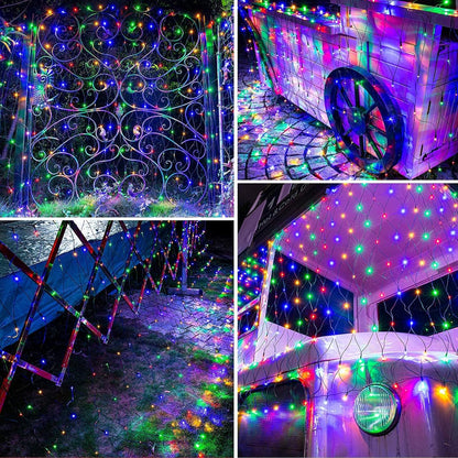 iBaycon 4ft x 6ft Solar Net Mesh Lights – 8-Mode LED Netting for Cozy Living Room & Bedroom Ambiance