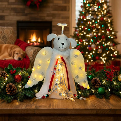 iHeartDogs Christmas Miracle Angel – Heartfelt Holiday Gift for Dog Moms, LED Tree Topper Keepsake
