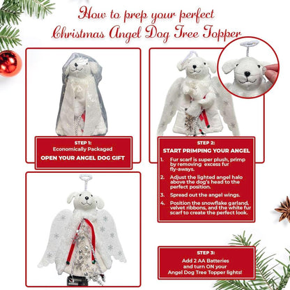 iHeartDogs Christmas Miracle Angel – Heartfelt Holiday Gift for Dog Moms, LED Tree Topper Keepsake