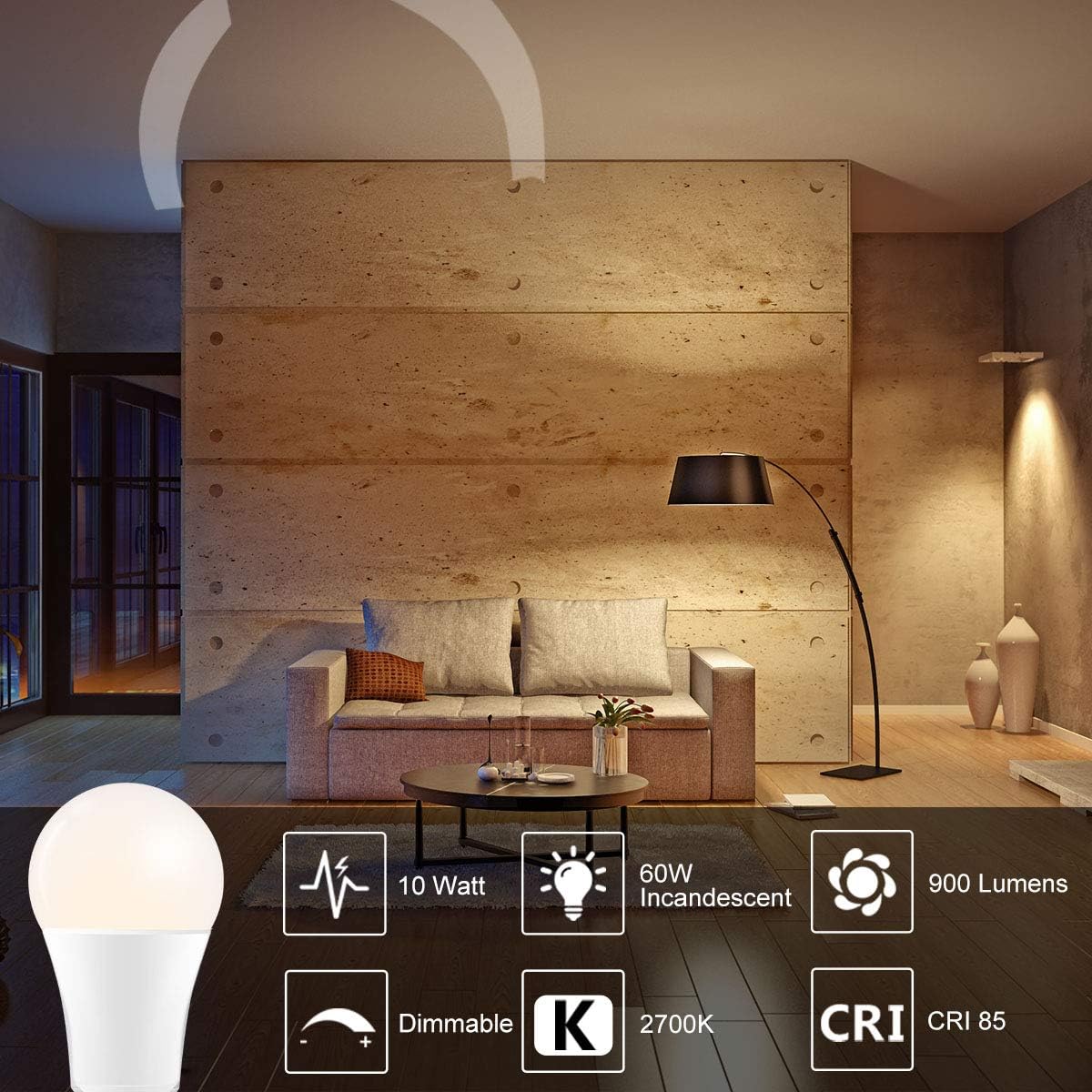 ILC Color Changing LED Bulb – Living Room Mood Lighting Accent, Remote Controlled 120 Colors with Warm White