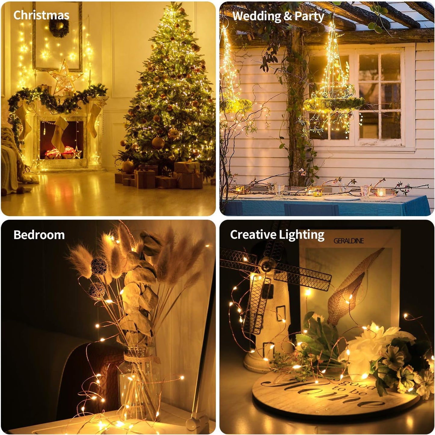 innolife LED Fairy Lights 6 Pack – Safe Nursery String Lights with Cool-to-Touch Copper Wire and Auto Timer