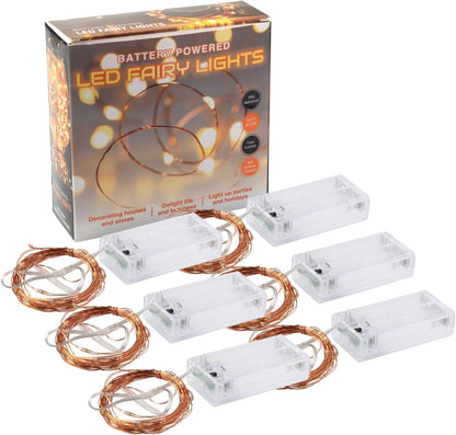 innotree LED Fairy Lights 6-Pack – Thoughtful Birthday Gift for Mom, Warm White Twinkle Bedroom Decor with Auto Timer