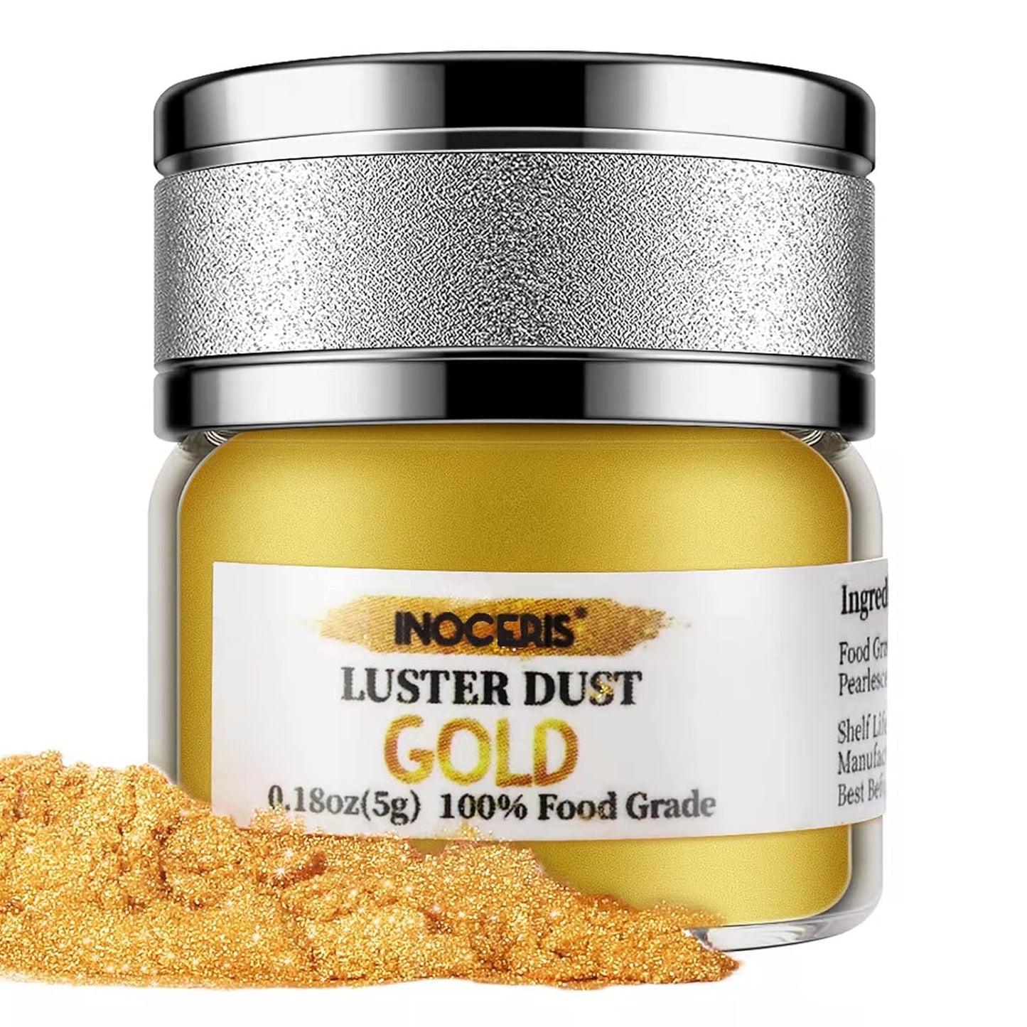 INOCERIS Edible Luster Dust – Allergen-Friendly Shimmer for Vegan, Vegetarian, and Gluten-Free Baking Rituals, 5g