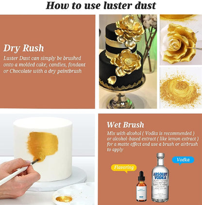 INOCERIS Edible Luster Dust – Allergen-Friendly Shimmer for Vegan, Vegetarian, and Gluten-Free Baking Rituals, 5g