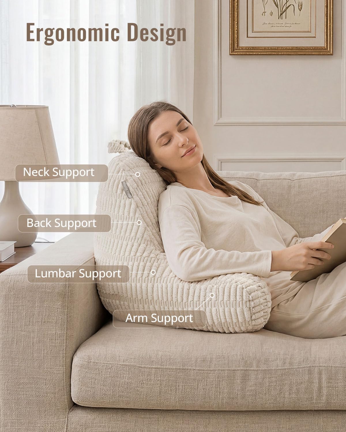 integrated 11-inch armrests for shoulder and arm support