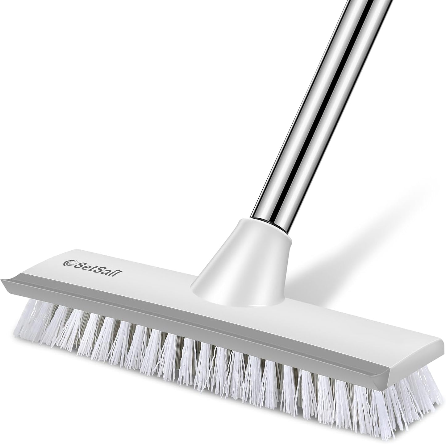 integrated 2-in-1 scrub brush and squeegee scraper head