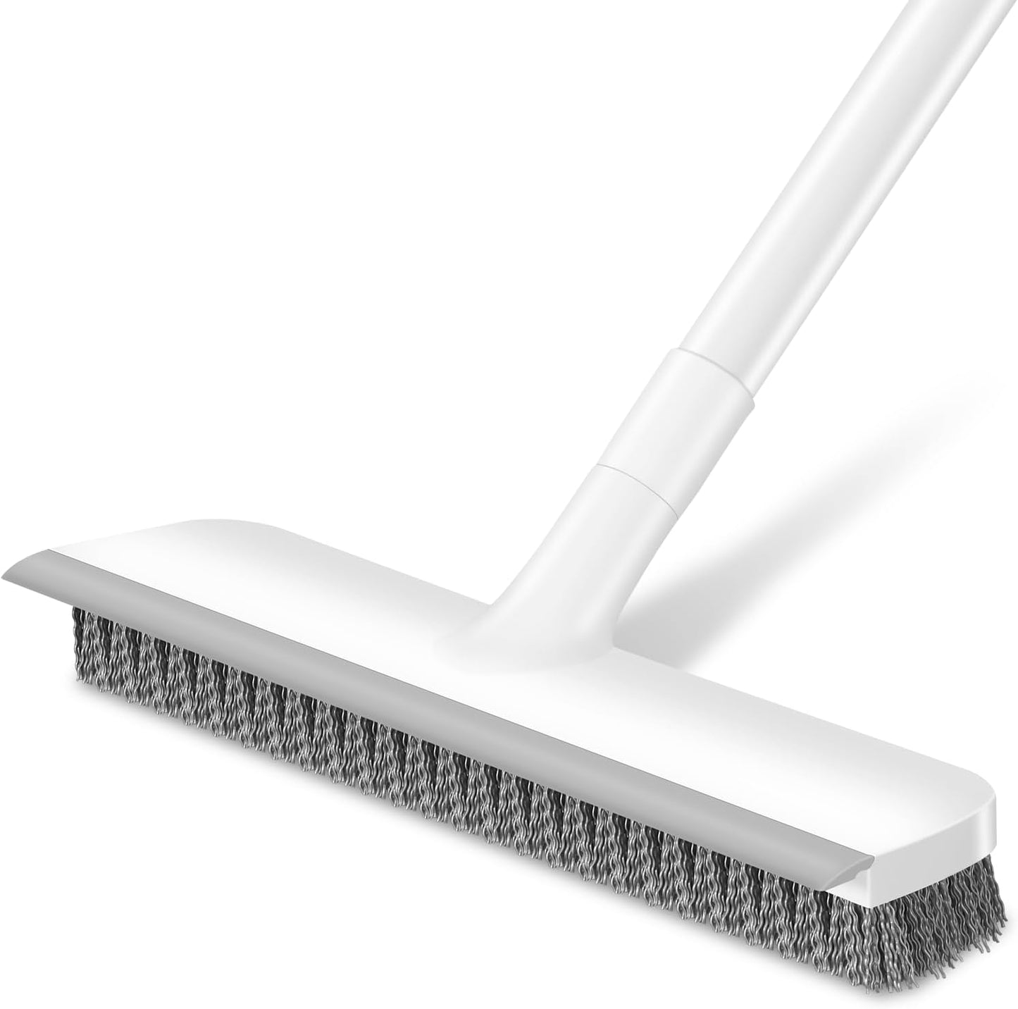 integrated scraper edge on the brush head for pushing dirty water
