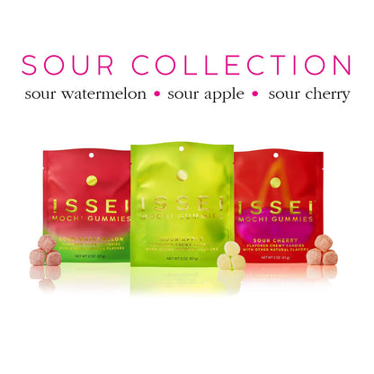 ISSEI Sour Cherry Mochi Gummies | Giftable Imported Japanese Candy for Snack Lovers