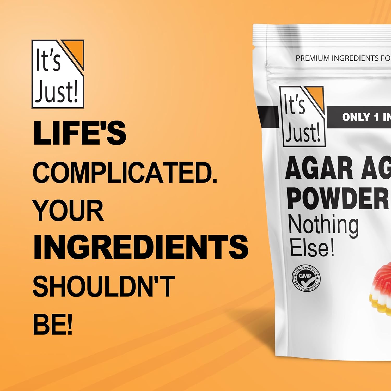 It's Just - Agar Agar Powder 6oz Non GMO Plant Based Thickener for Allergen Aware Family Cooking