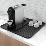 Black Silicone Coffee Bar Mat 24x16 – Birthday Gift for Mom and Her with Built-In Drain Insert for Easy Brewing
