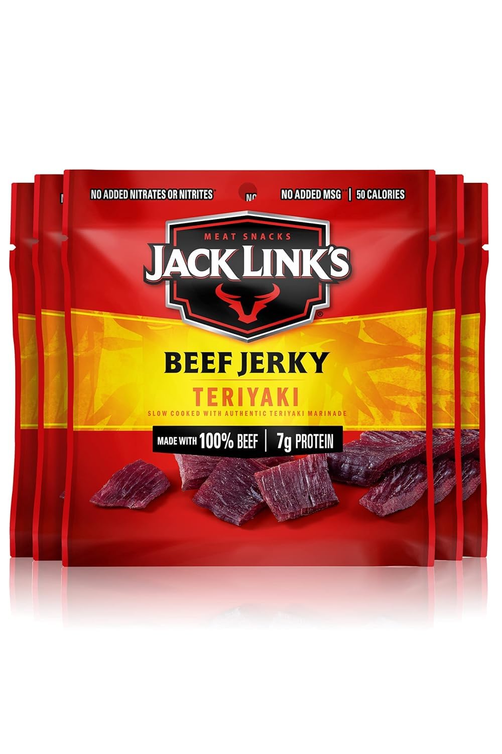 Jack Link's Beef Jerky Variety Pack - Original and Teriyaki - Easy-Open Halftime Snack for Soccer, Baseball, and Youth Sports, 1.25 oz Pouches