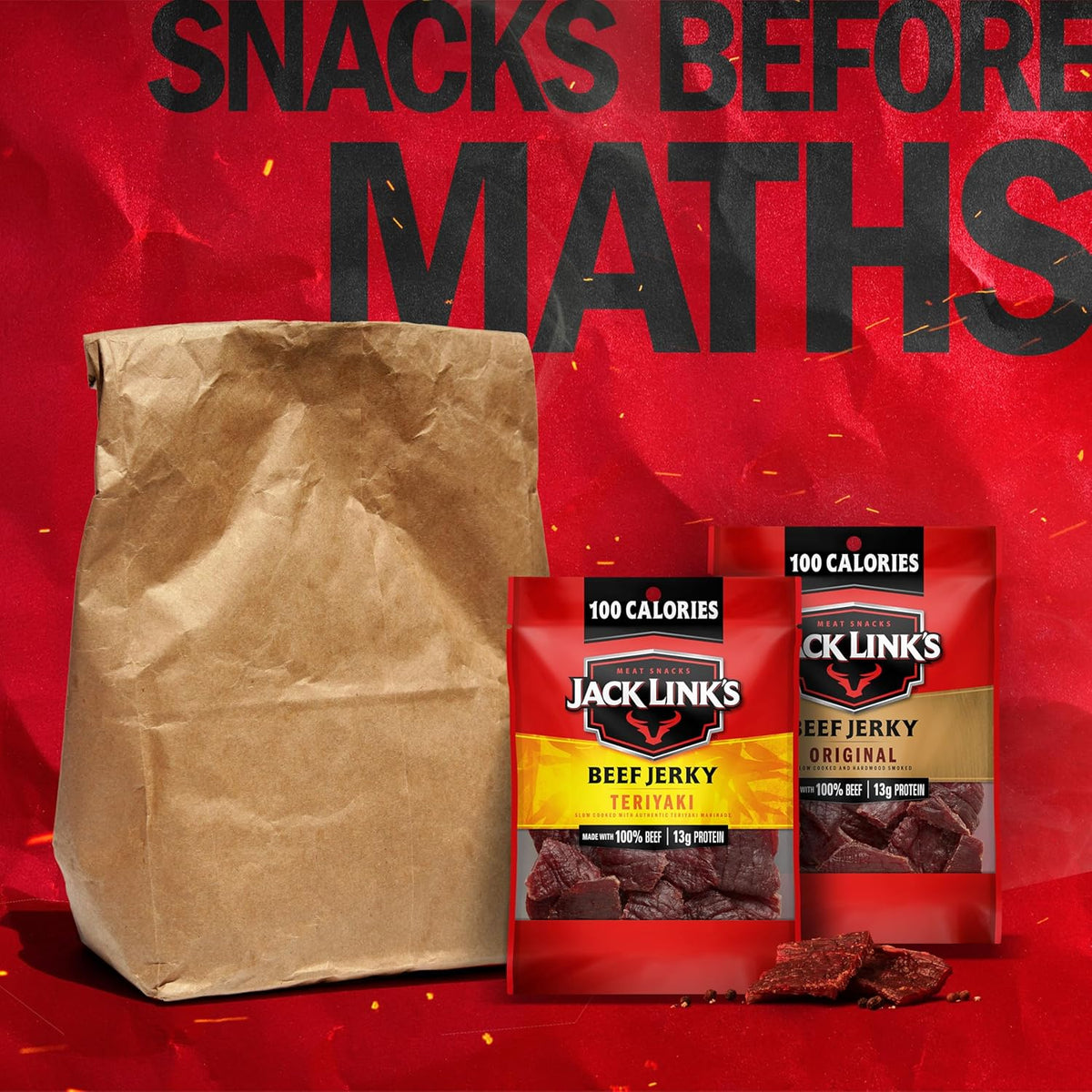 Jack Link's Beef Jerky Variety Pack - Original and Teriyaki - Keto Pantry Staple for Mindful Snacking and Intermittent Fasting, 9 Single-Serve Pouches