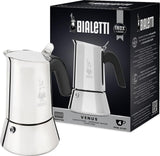 Bialetti New Venus Induction Moka Pot – Luxurious Anniversary Gift for Him, 6-Cup Italian Stovetop Espresso Maker in Stainless Steel