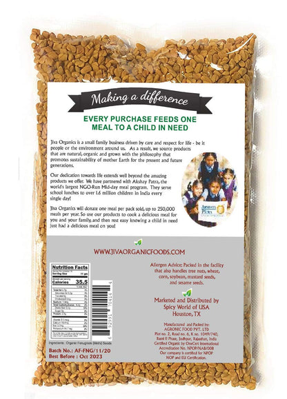 Jiva Organic Fenugreek Seeds 7 Ounce – Thoughtful Wellness Gift for Mom, Natural Hair Care & Cooking Pantry Essential