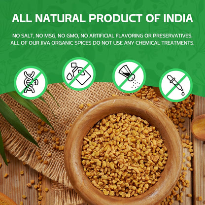 Jiva Organic Fenugreek Seeds 7 Ounce – Thoughtful Wellness Gift for Mom, Natural Hair Care & Cooking Pantry Essential