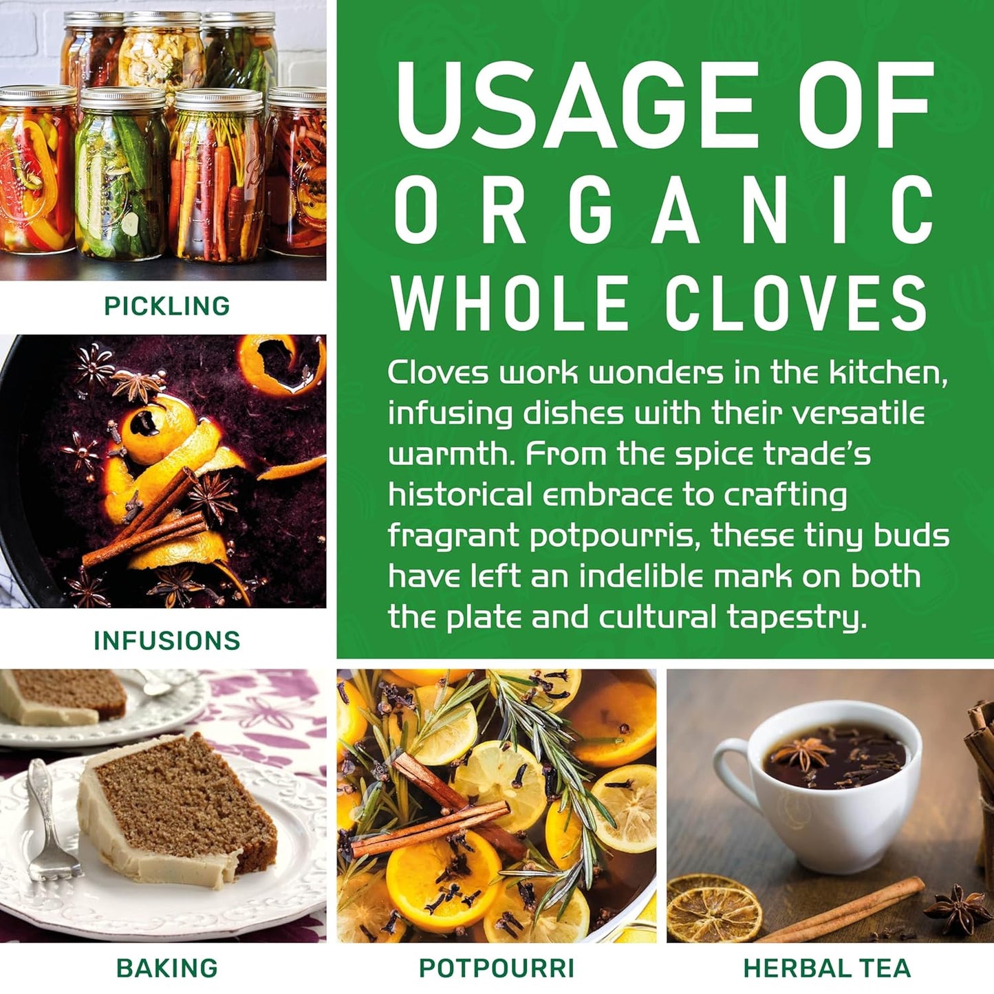 Jiva Organic Whole Cloves – Thoughtful Vegan Gift for Her, Holiday Spice Pantry Upgrade, 3.5 oz