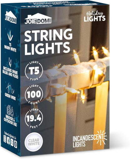 JOIEDOMI Waterproof String Lights – 21.4FT 100-Bulb Patio and Pergola Lighting, IP44 Rated for Year-Round Outdoor Ambiance
