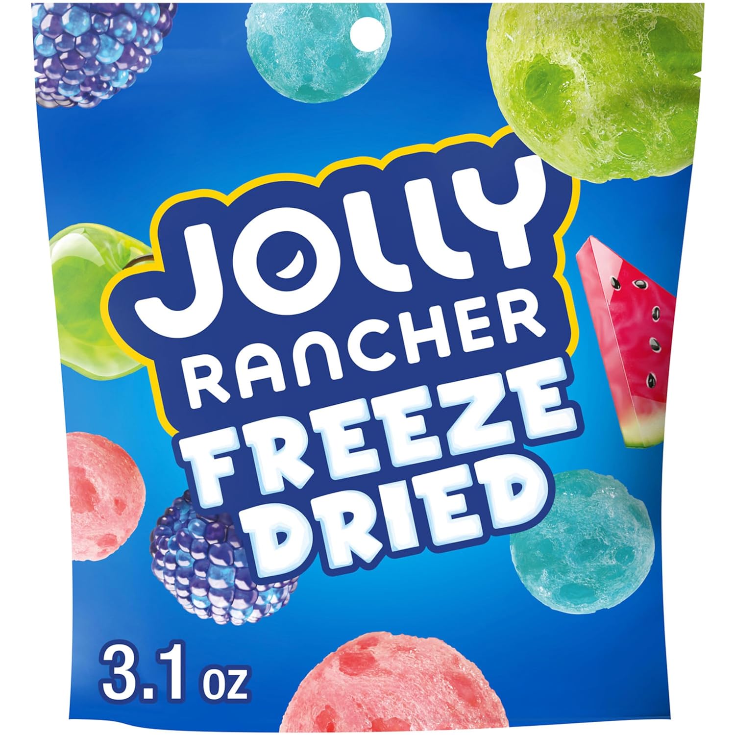JOLLY RANCHER Freeze Dried Candy Bag - Grab-and-Go Desk Snack for Work and Study Breaks