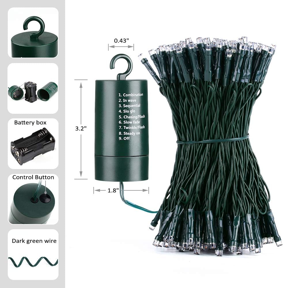 Joomer Waterproof Battery Lights – Patio and Garden Fence String Lights with IPX4 Rating, 66ft 200 LED Multicolor