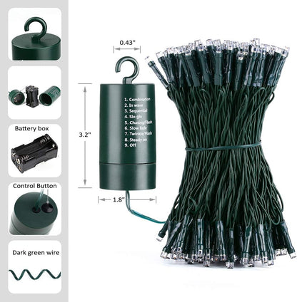 Joomer Waterproof Battery Lights – Patio and Garden Fence String Lights with IPX4 Rating, 66ft 200 LED Multicolor