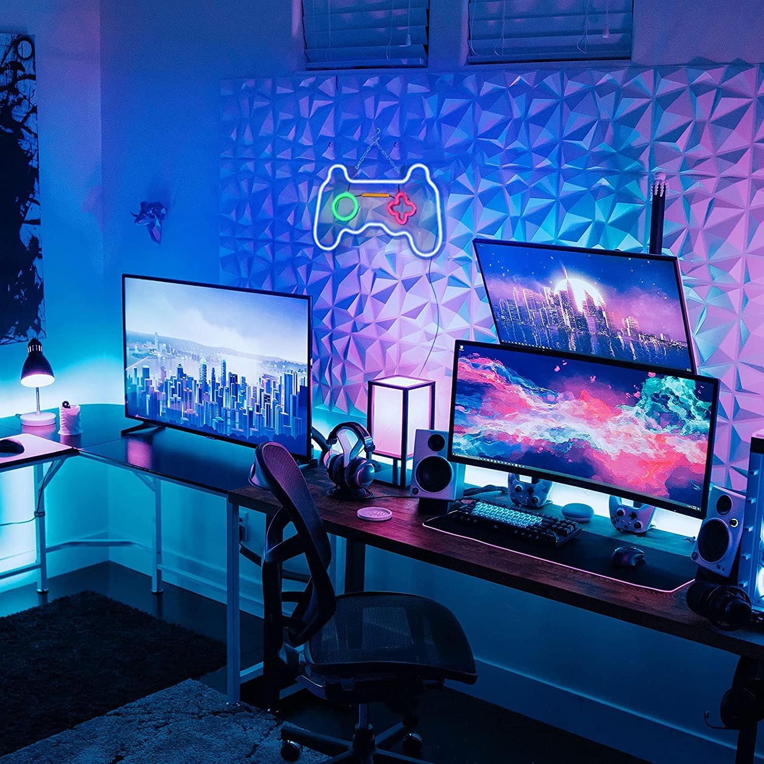 Joylit Gamepad Neon Sign – Cool Birthday Gift for Gamers, Dimmable LED Wall Light for Bedroom Setup