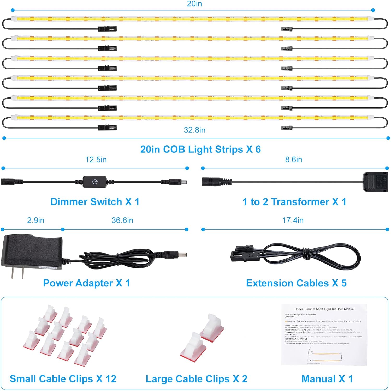 JUSJUBR COB LED Strip Lights for Display Cabinets, Warm Aesthetic Accent Lighting for Curio Cases and Trophy Shelves