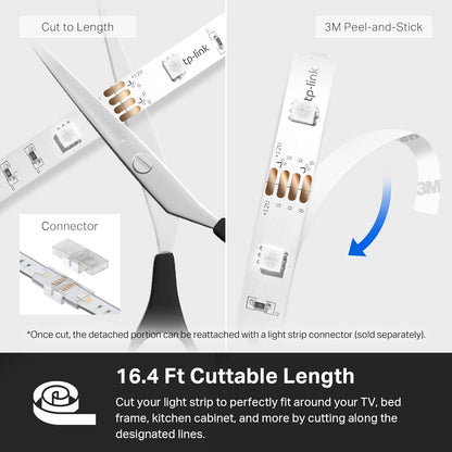 Kasa Smart LED Light Strip – Living Room Aesthetic Ambient Lighting, 16M Colors for Cozy Home Atmosphere